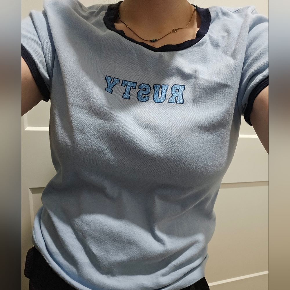 Rare ringer blue t shirt